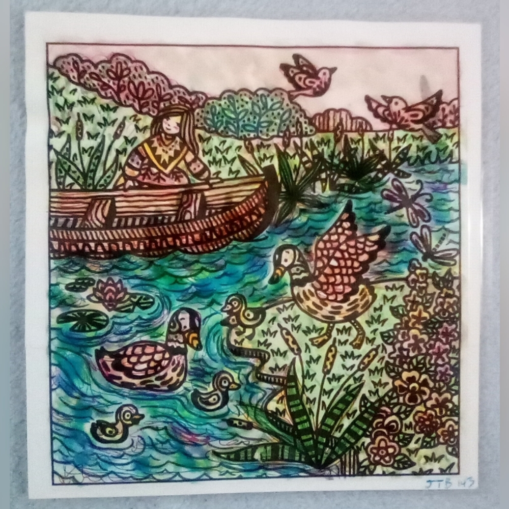 🎨Colorful River Watercolor Painting Art🖼